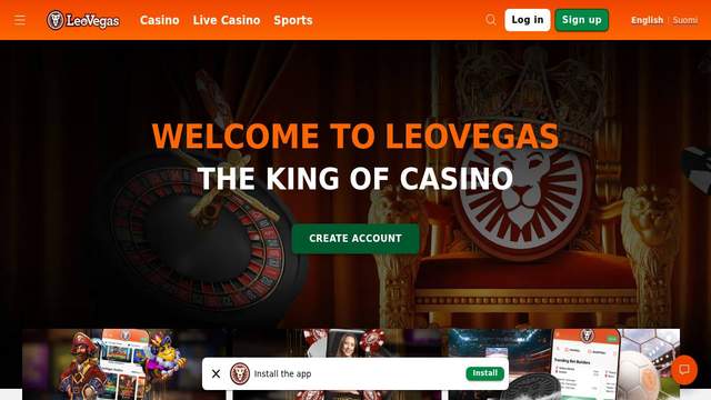 LeoVegas casino screenshot